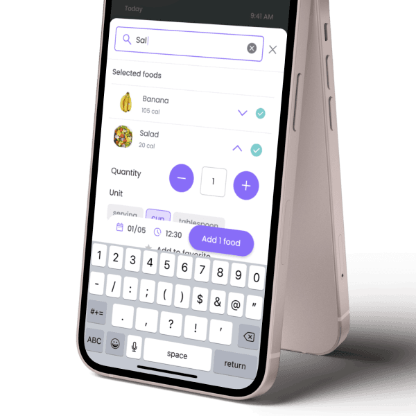 Multi-select — adjusting portions