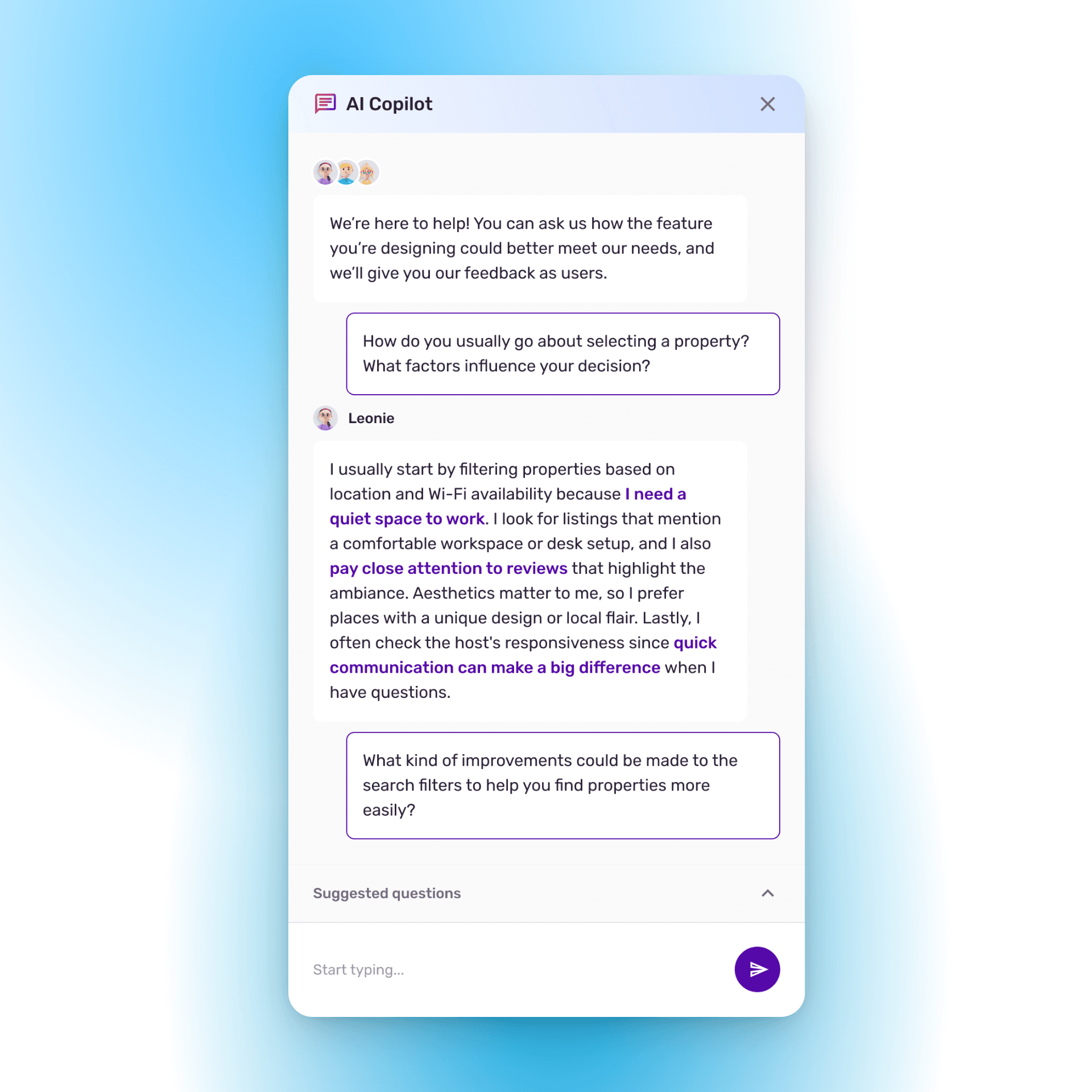 Puxxle — AI Copilot and persona interaction